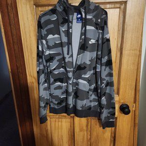 Nike camo full zip hooded sweatshirt